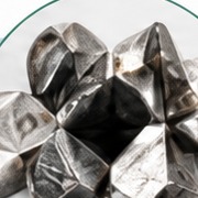 Macro view of metallic mineral fragments